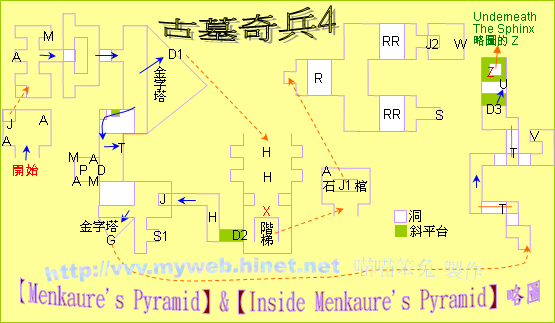 古墓奇兵4～Menkaure's Pyramid & Inside Menkaure's Pyramid 略圖