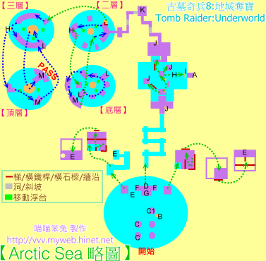 古墓奇兵8:地城奪寶 Tomb Raider:Underworld～Arctic Sea 略圖